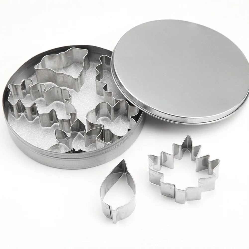 

Practical 7 Piece Plants Tree Leaves Cookie Cutter Set Stainless Steel Chocolate Candy Cake Making Molds Cupcake Decorating Mold