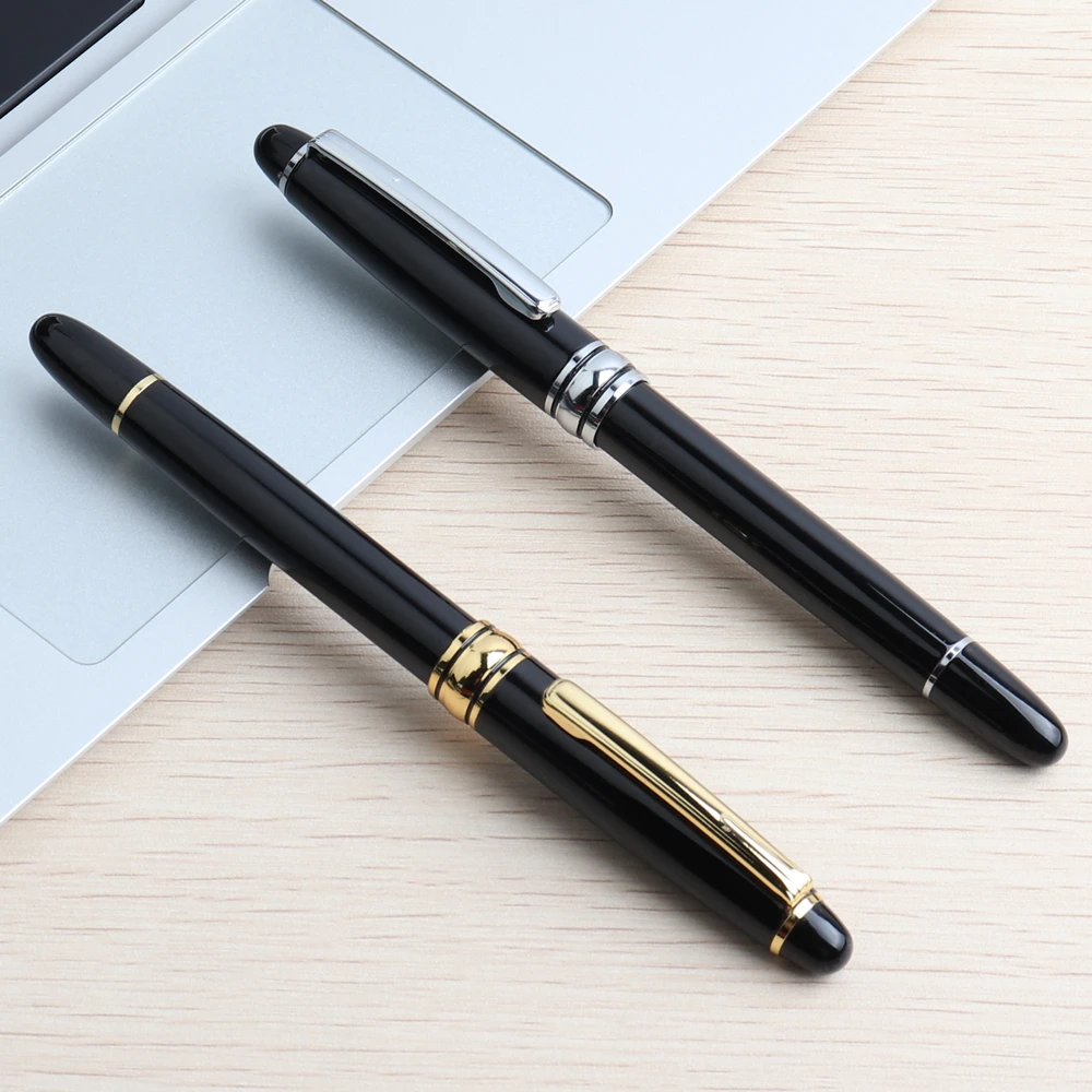 Высококачественная перьевая ручка полностью Металлическая роскошная ручка Caneta канцелярские принадлежности для офиса и школы пишущие 0,7 мм 1 мм черные синие красные чернила