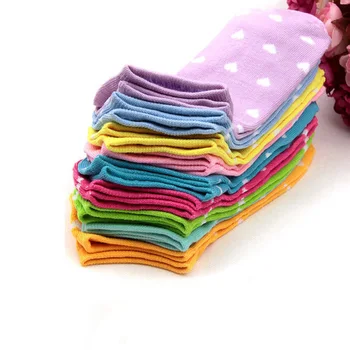 

12pcs/6pair Women Socks Heart Dot Solid Cute Socks Short Woman Socks Slippers Cotton Blends Low Cut Ankle Boat Socks Summer