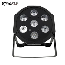 DJworld светодиодный плоский Par 7x9 Вт RGB 3в1 освещение DMX512 светодиодный сценическое освещение DJ диско шоу Клубные Вечерние огни