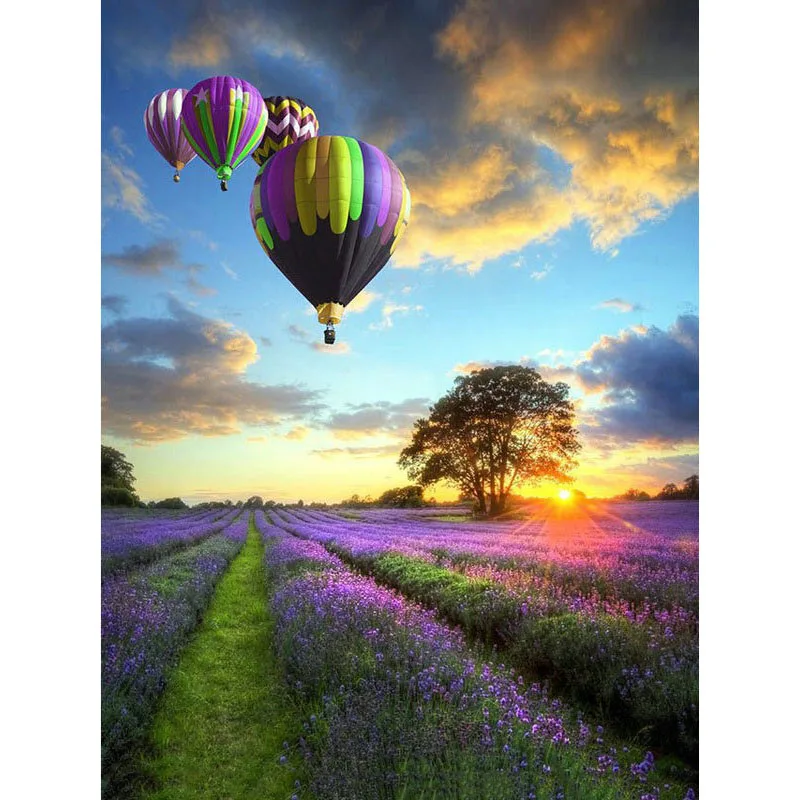 

Y106 YIKEE Lavender hot air balloon diamond painting,diy diamond embroidery,daimond painting full square