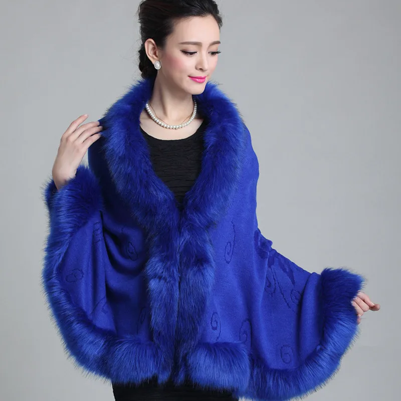 Fashion Women Faux Fur Coat Leather Grass Fox Fur Collar Ponchos And Capes Bridal Wedding Dress Shawl Cape Lady Wool Fur Coat Fashion Women Faux Fur Coat Leather Grass Fox Fur Collar Ponchos And Capes Bridal Wedding Dress Shawl Cape Lady Wool Fur Coat