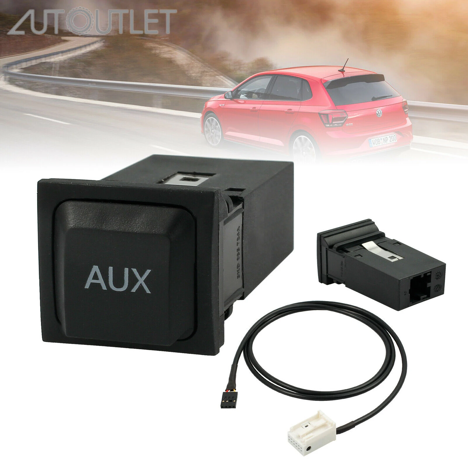 AUTOUTLET AUX IN Socket Switch кабель для VW Golf Sagitar Jetta MK5 MK6 RCD 510 310 + 300 разъем удлинитель|Кабели