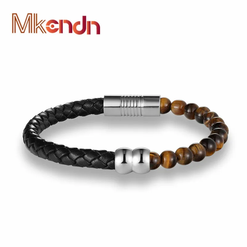 2pcs men women/'s lava stone rock natural gemstone élastique bracelet nouveau