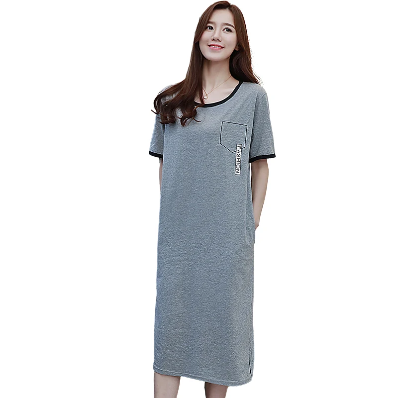 

Soft Cotton Nightgown Women Sweet Girl Lounge Cute Nightdress Sleepwear Summer Home Dress Casual Long Nightwear Sleepshirts Shir