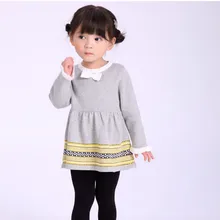 Модная осенне-зимняя детская одежда свитер для новорожденных девочек платье принцессы трикотажное платье для маленьких девочек