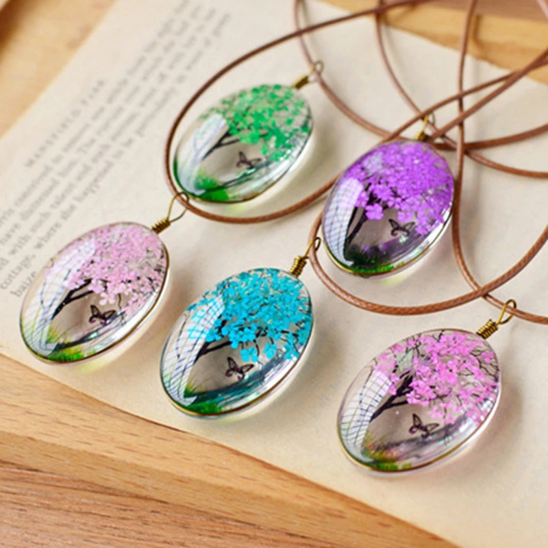 

Free Shipping New Design Tree Flower Crystal Pendant Necklace