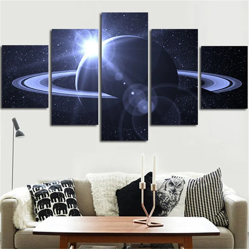 Canvas Wall Art HD Printed Painting Poster Home Decor Framed 5 Panel Universe Planet Landscape Modular Picture Kids Room PENGDA | Дом и сад