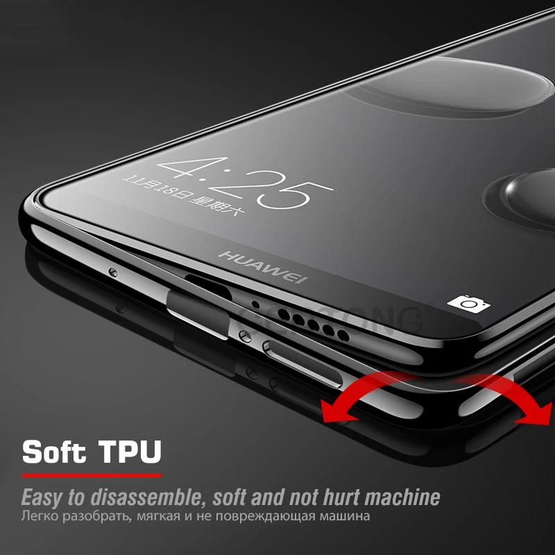 Прозрачный мягкий чехол из ТПУ для Huawei Honor 8X Max 8C 8 9 10 Lite с покрытием Note V10 V9 Play 7X