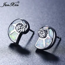 Boho женские маленькие серьги-гвоздики с животными Мода 925 стерлингового серебра белые огненные опаловые серьги Винтажные серьги для женщин