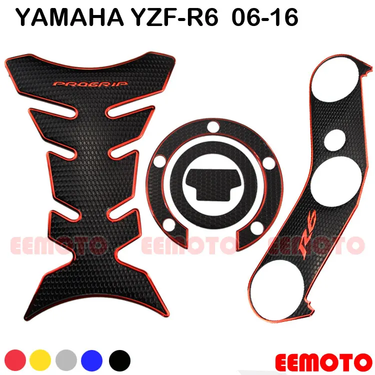 

Motorcycle Tank Pad Triple Tree Top Clamp Upper Front End Decals Stickers For YAMAHA YZF R6 600 YZF-R6 06 07 08 09 10 11-15 16