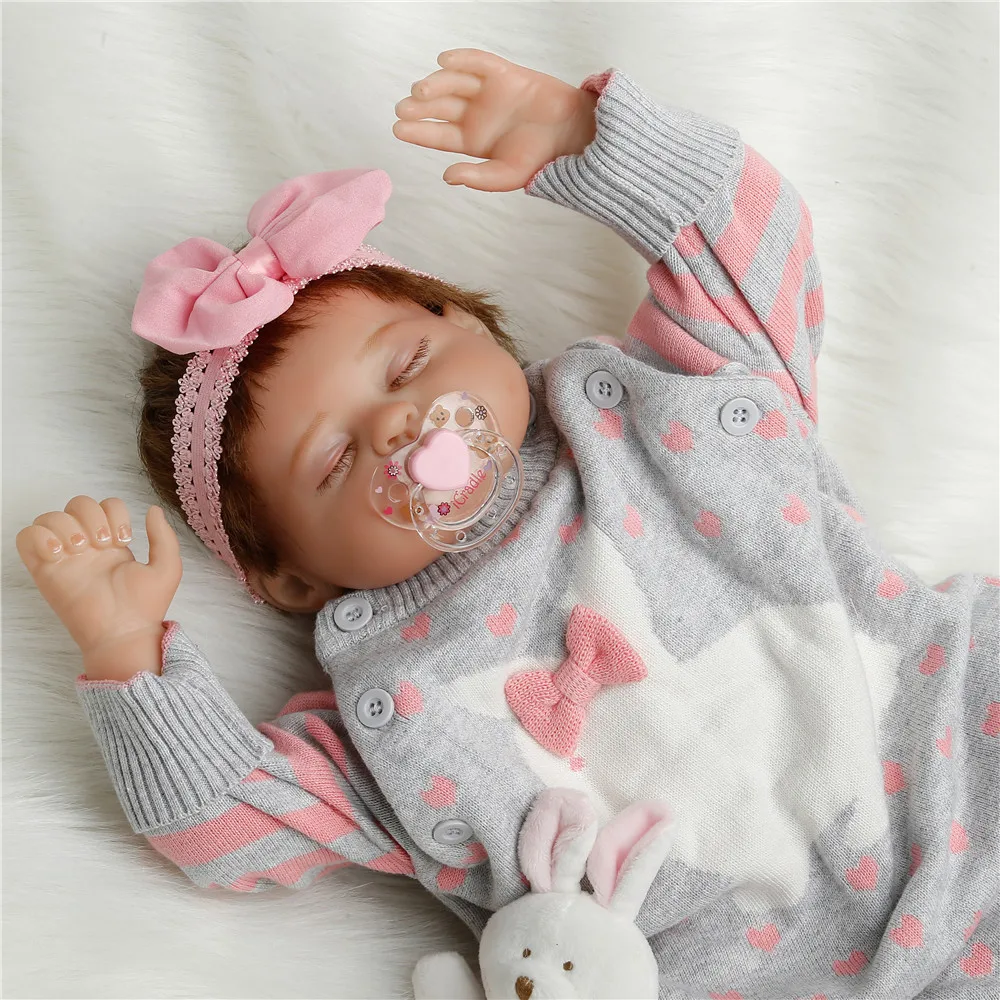 SanyDoll 22 дюйма 55 см хит продаж цельное Силиконовое детское красивое платье милая
