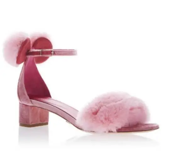 pink pom pom sandals