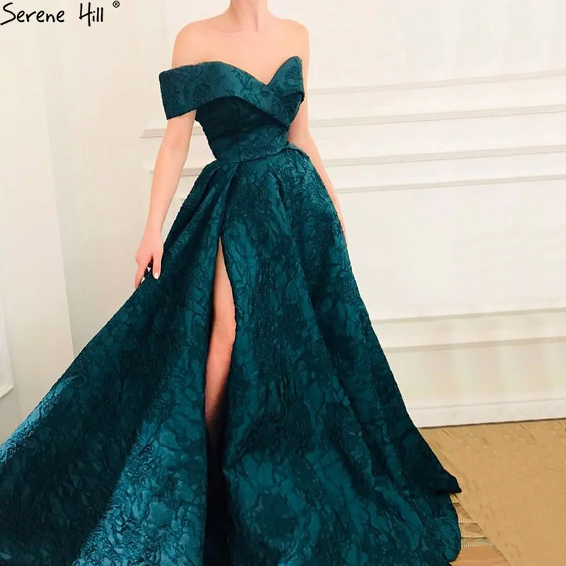 Новинка, элегантные вечерние платья на одно плечо, сексуальные модные длинные вечерние платья Serene Хилл LA6485 - Цвет: green