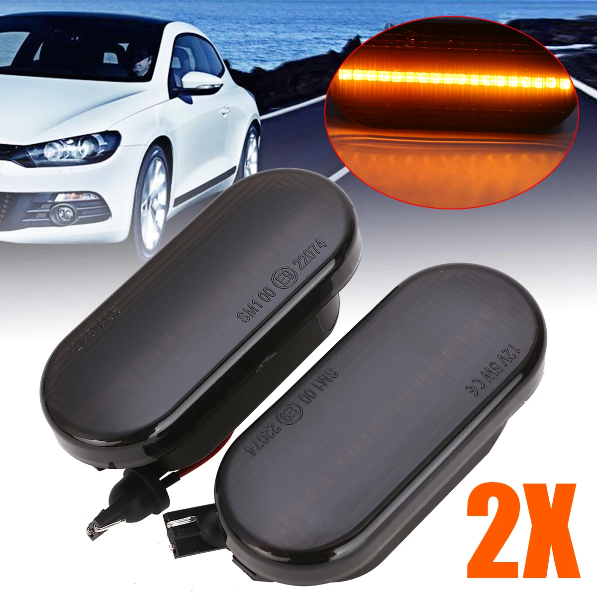 

2pcs Dynamic LED Side Marker Indicator Light for Ford C-Max Galaxy Fusion Focus MK2 for SEAT Leon Cordoba Car Lighting