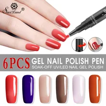 Гель-лак для ногтей Saviland, ручка, гелевая краска, 58 цветов, блеск, телесный, лак для ногтей, ручка, 6 шт. в наборе, UV& Led, Гель-лак для ногтей