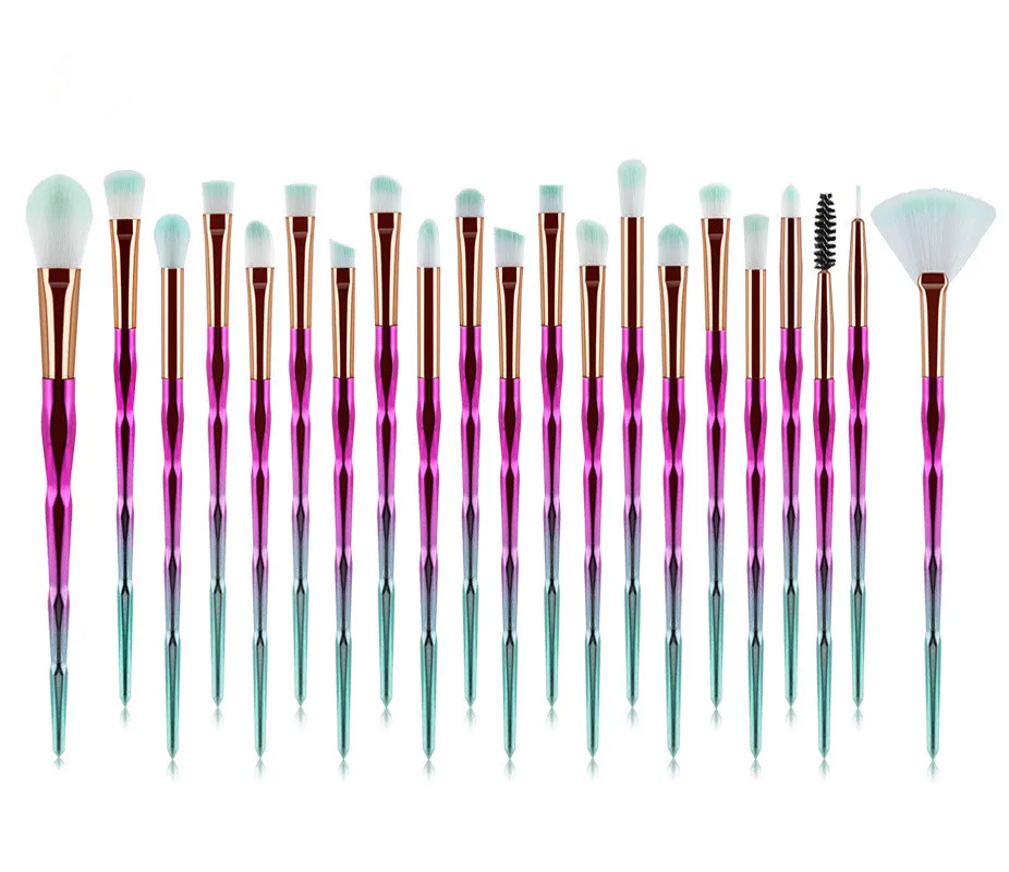 20 шт. набор алмазных кистей для макияжа, пудра, основа для губ, подводка для глаз, кисть для растушевки теней, набор для макияжа Pincel Maquiagem