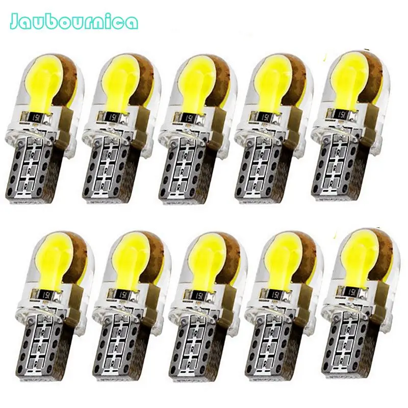

10Pcs T10 W5W WY5W Waterproof Silica COB LED Car License Plate Lights Silicone Case Auto Turn Side Bulbs Wedge Instrument Lamp