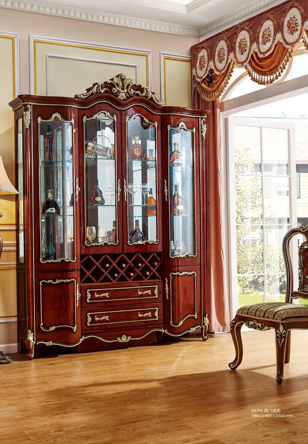 Hot selling olid wood dinning table set with 6 chairs