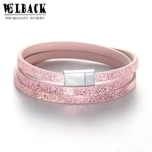 Joyería de moda Welbeck, pulsera informal de cuero fino multicapa estilo punk serpiente para hombres y mujeres