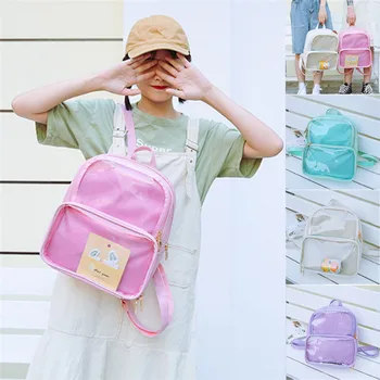 

Clear Transparent PVC Multi-pockets School Backpack/ Outdoor Bags 4 Colors For Women