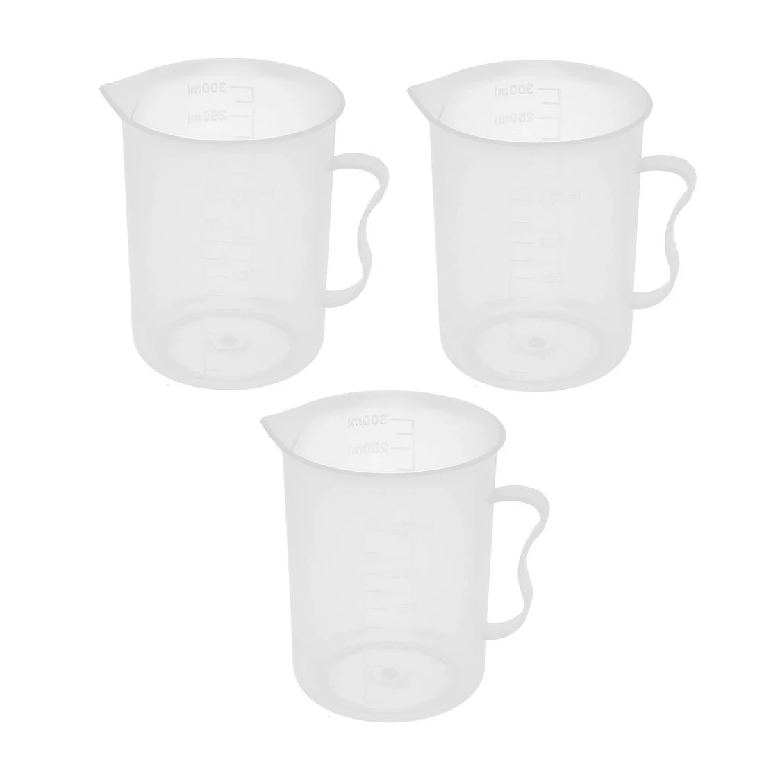 

Hot sale 3 pcs student lab plastic water liquid container measuring cup 300mL