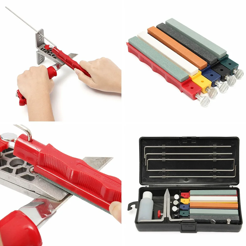 1 Set Fix-Angle Sharpener Kitchen Sharpening System Tools Durable for Chef Home QP2