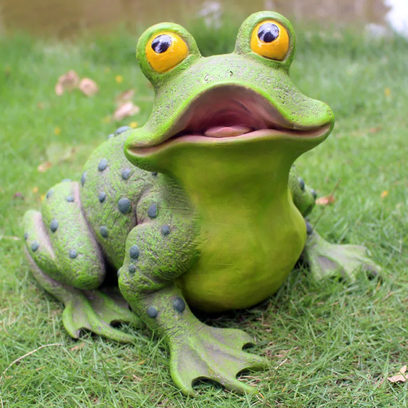 Garden ornaments resin crafts simulation frog sculpture garden outdoor