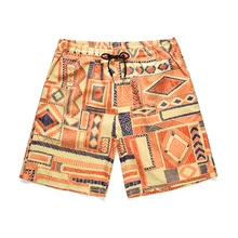 

ESHINES 2019 New Casual Fashion Beach Shorts Men Polyester Loose Big Size Quick Dry Print Pattern Beach Shorts Male Cheap Price