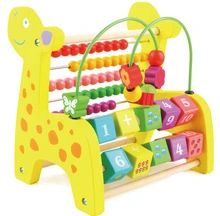 3-in-1 Multifunctional Giraffe Abacus Calculate Bead Frame Wire Maze Kids Children Wooden Math Toy Educational Toys Wholesale