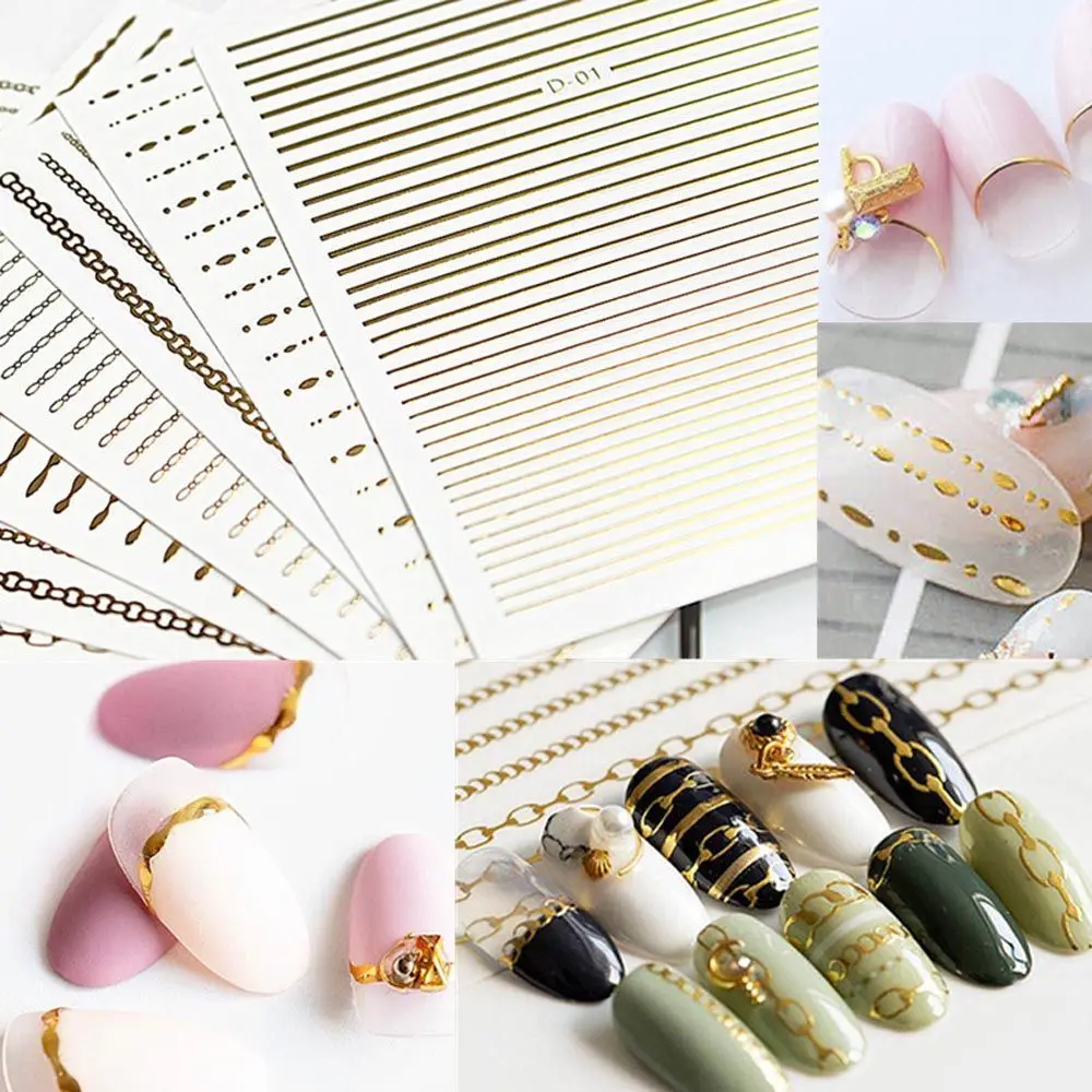 

1Pcs Stripes Wave Line 3D Nail Art Sticker Strip Nail Stickers Decoration Adhesive Sticker Decals