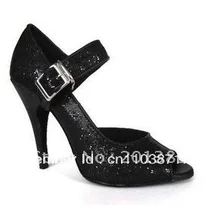 Wholesale Discount Women Black Glitter LATIN Shoes Ballroom Dance Shoes Salsa Tango Shoes 34,35,36,37,38,39,40,41
