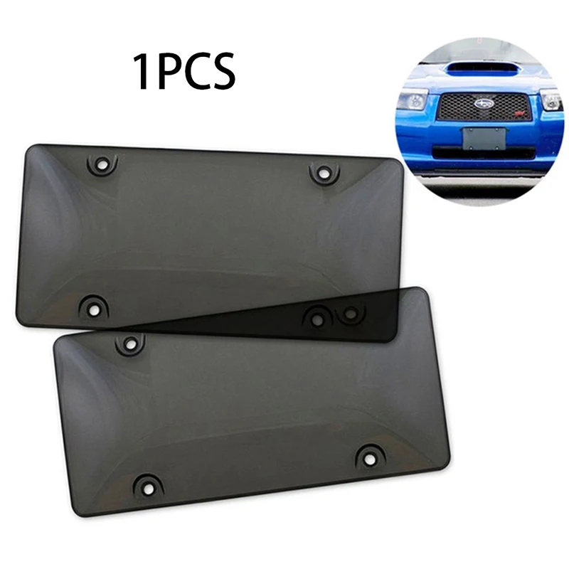 

1pc 12.4*6.18" Smoked Clear License Plate Cover Shield Tinted Tag Protector