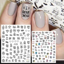 CA-499-500 английская серия букв дизайн классная стикеры 3D на ногти nail Art Наклейка шаблон diy Инструменты для ногтей украшения