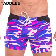 Taddlee Sexy Men's Swimwear Swimsuits Boxer Briefs Bikini Trunks Gay Camo Plus Size Board Shorts for Men Pockets
