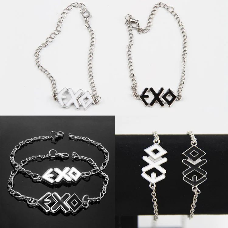 

Hot Selling EXO Rope Cuff Bangles Lovers Bracelets 2 Colors Black White Charming Jewelery Accessories