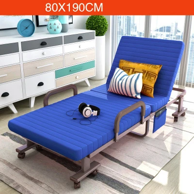Simple Modern Folding Single Bed Office Living Room Balcony Lazy Noon Break Folding Bed Soft Cotton Fabirc Adjustable Sofa Bed