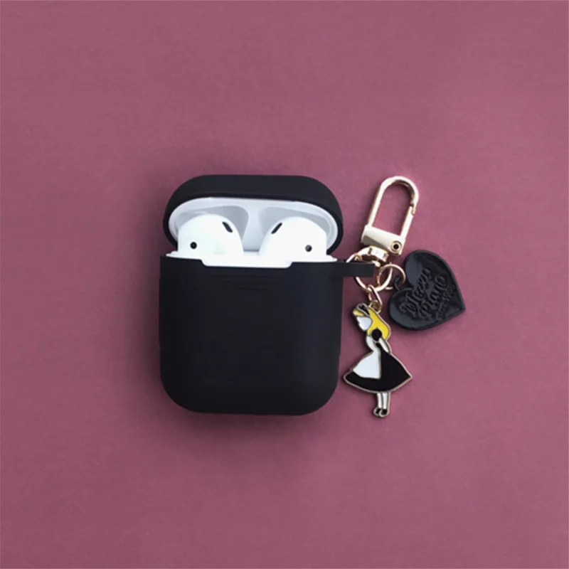 Супер милое кольцо для ключей для девочек для Apple Airpods чехол беспроводной Bluetooth гарнитура чехол силиконовый наушник защитный чехол анти-потеря