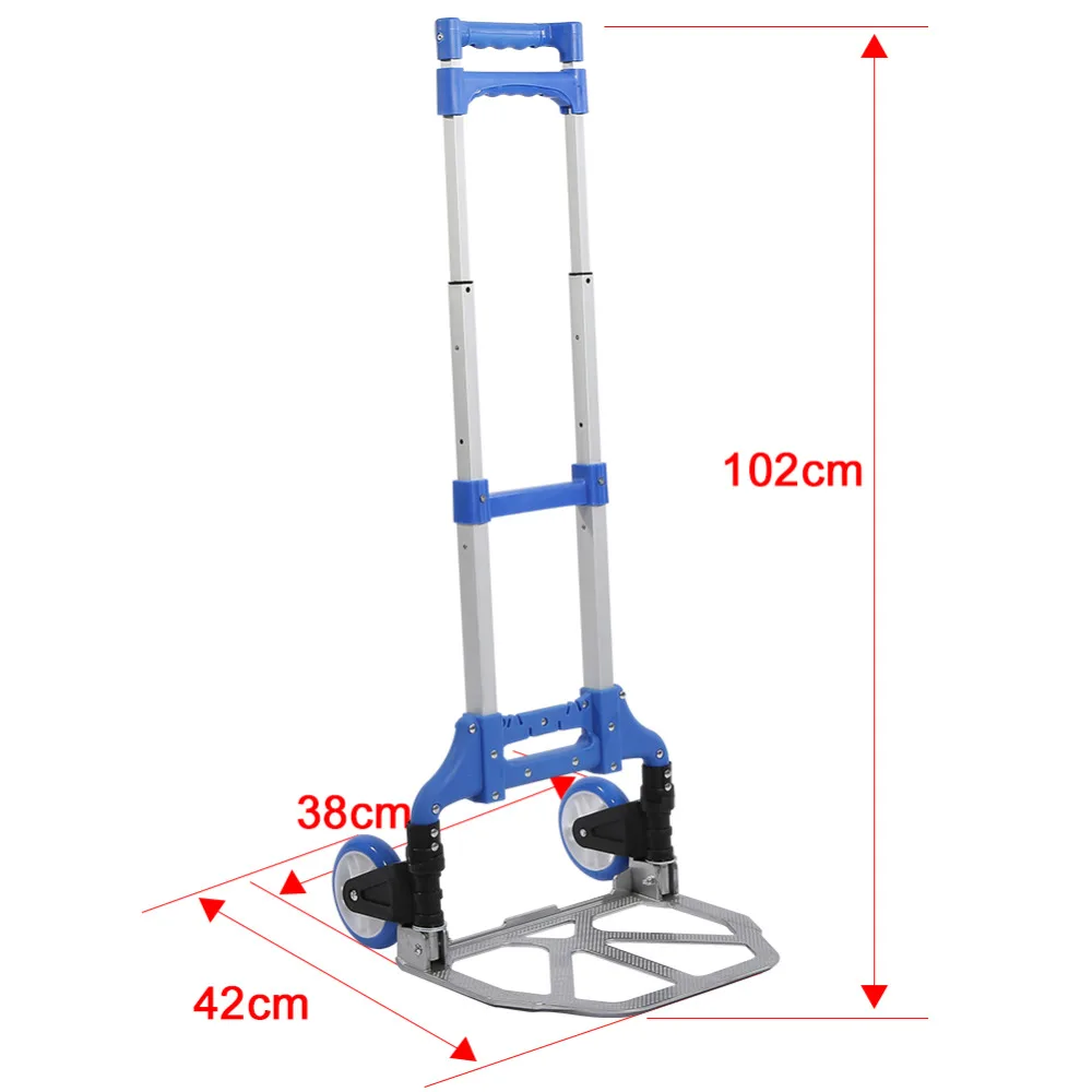 80 кг складной алюминиевый сплав сверхмощный багаж тележка ручной складной грузовик