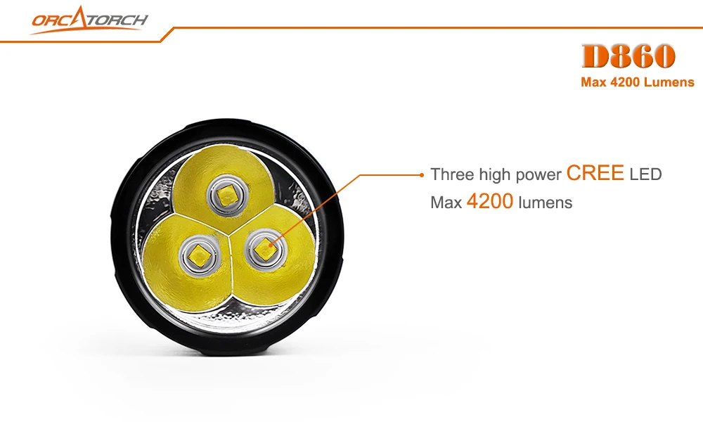 ORCATORCH D860 светодиодный фонарик для дайвинга 40 Вт Перезаряжаемые 4200lm подводный фонарик светодиодный ручка Технические факел 150 м подводный