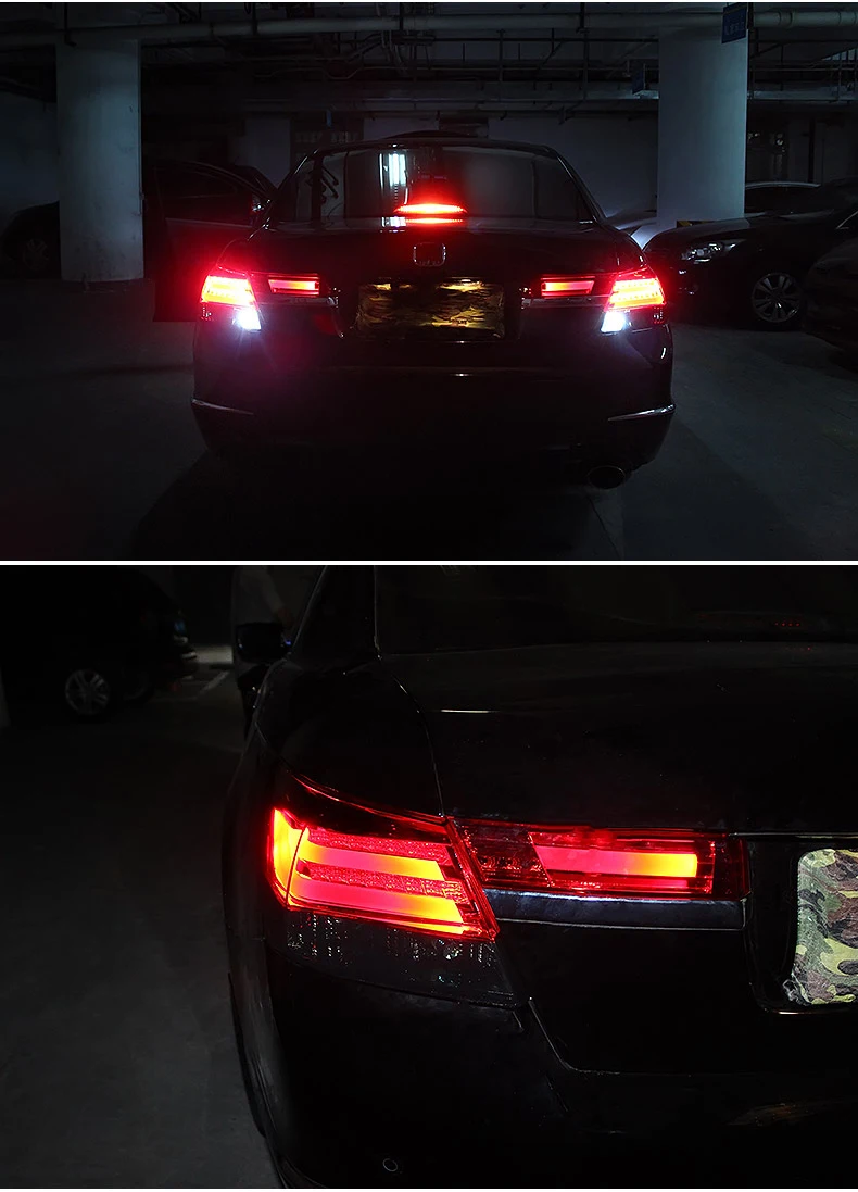 Автомобиль светодиодные задние фары для Honda Accord 8th задний фонарь 2008-2012 BMW стиль красный дым DRL+ тормоз+ Реверсивный+ сигнал