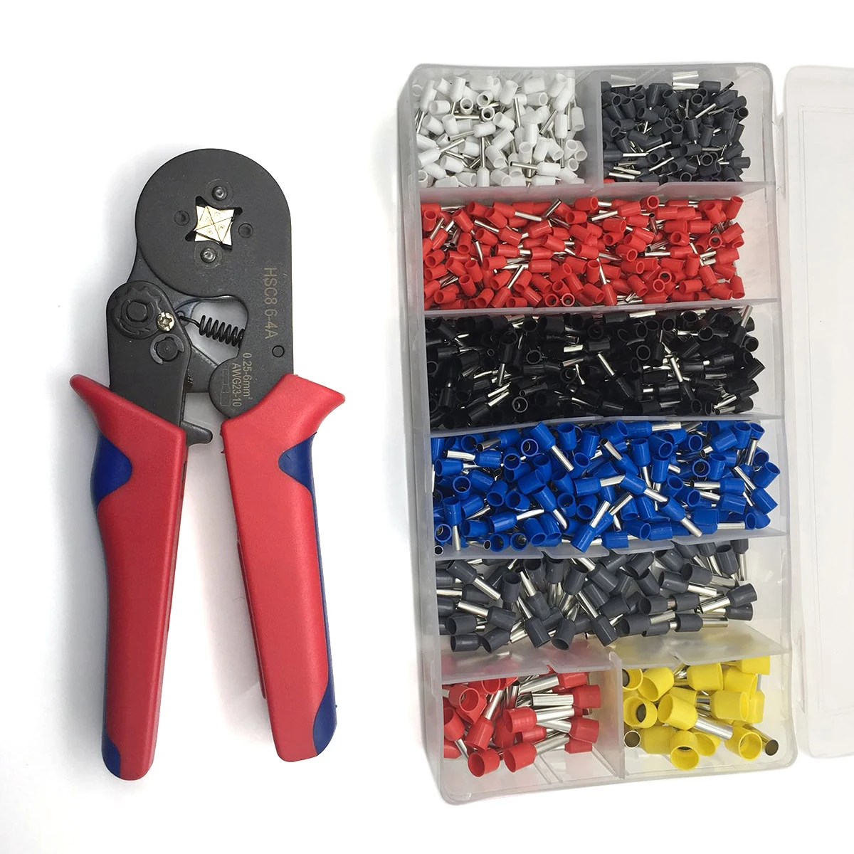 0.5 10.0mm2 Self Adjusting Crimping Pliers + 1200pcs Cable Wire Crimp