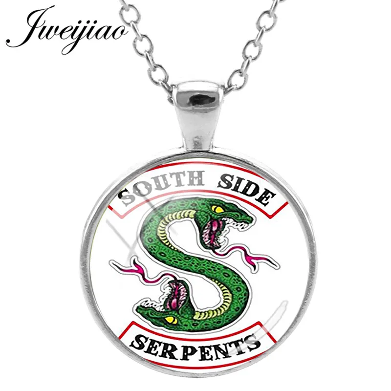 

JWEIJIAO Mysteries of Riverdale Necklace Pendant Riverdale Jewelry 25mm Glass Cabochon Dome Silver Chain Choker MR09
