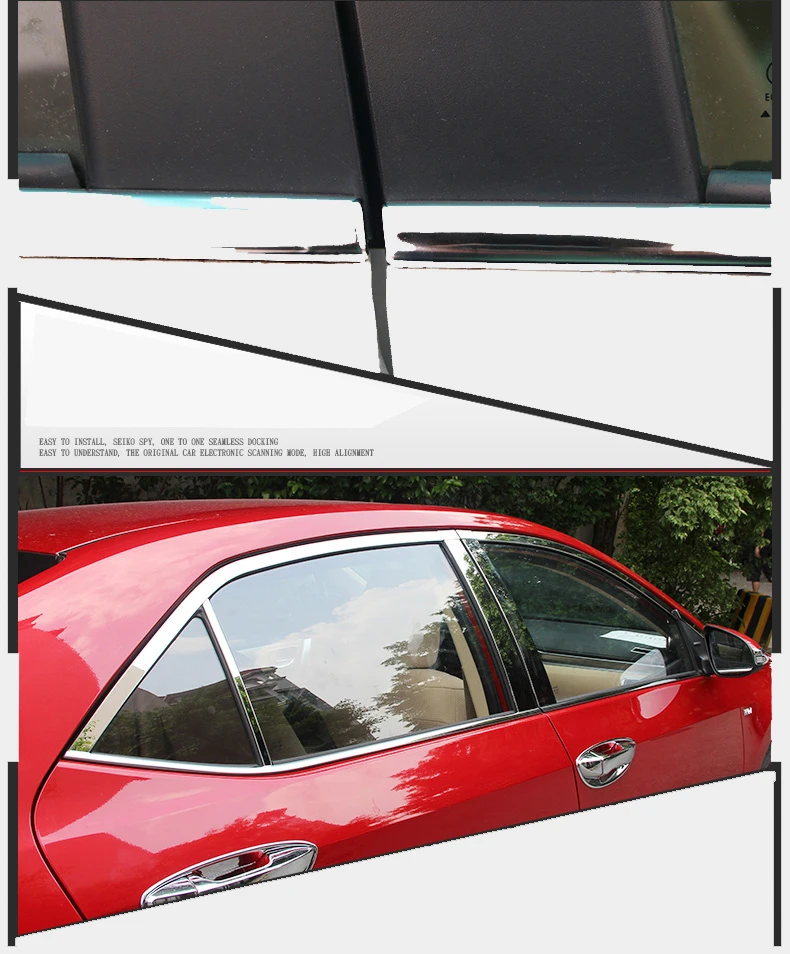 Lsrtw2017 автомобильный Стайлинг автомобиля окна планки для Защитные чехлы для сидений, сшитые специально для toyota corolla 2013 E170