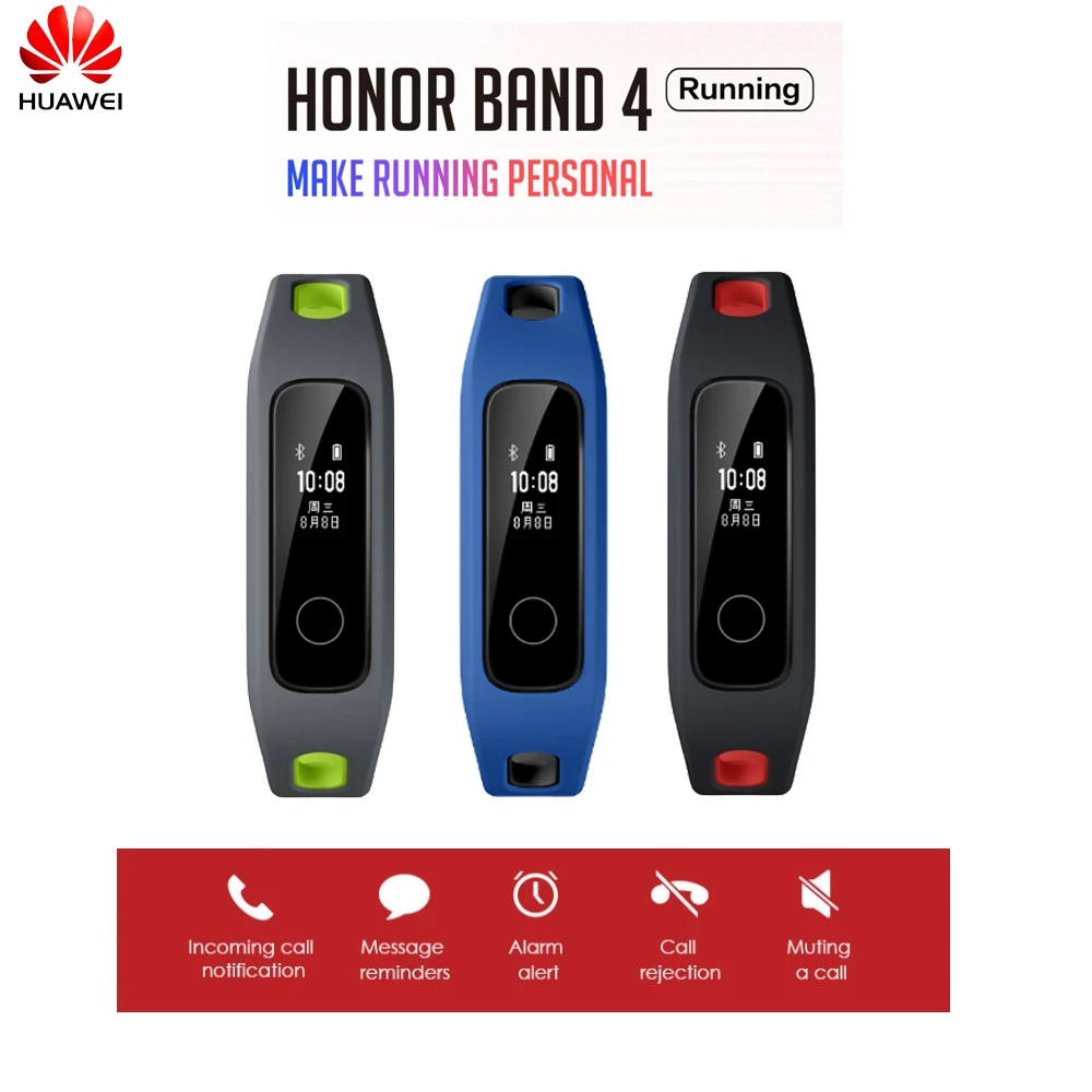 huawei Honor Band 4 Беговая версия обуви-пряжка ударный фитнес-трекер версия Smart 50 м водонепроницаемый монитор сна