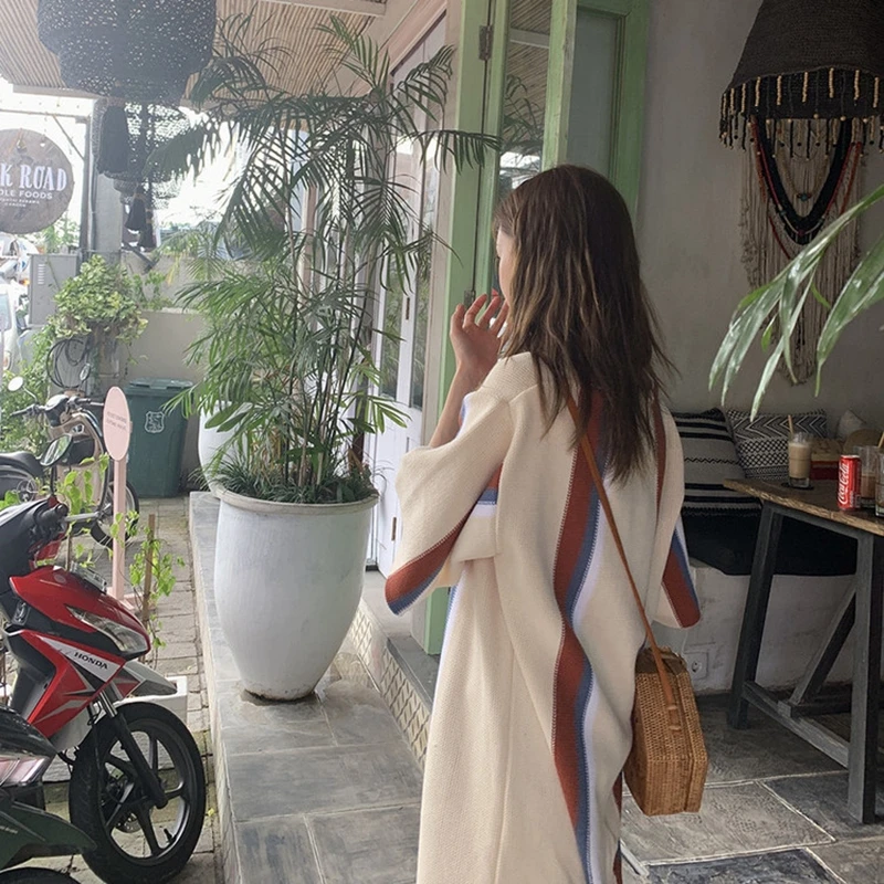 

HAYBLST Brand Women Sweater Dress 2019 New Autumn Fashion Patchwork Tassel Stretch Clothing Korean Knitting Loose Womens Dress