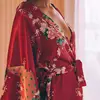 Rayon Robes Women Nightwear Flower Home Clothes Intimate Lingerie Casual Kimono Bath Gown Lady Sexy Night Dress Oversize 3XL ► Photo 1/5