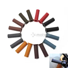 Мотоцикл 9 цветов старинная школа Ретро винтажный резиновый бар конец рукоятка Руль Ручка для Honda Triumph Кафе Racer поплавок на заказ