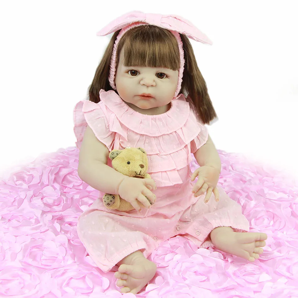 

KEIUMI Bebe Menina 23'' Reborn Baby Silicone Dolls Toy Realistic Princess Truly Toddler Doll Full Vinyl Body For Girl Playmates