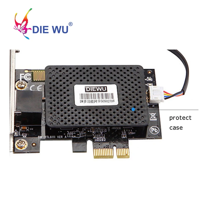 Diewu беспроводной компьютер включения и выключения PCI Express 1X RJ45 Lan Карта Мини PCI-e Настольный ПК сброс пульта дистанционного управления